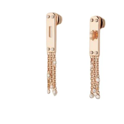 HERMES 18K Rose Gold Earrings for Men - Solid Design in Rose Gold. 105160200