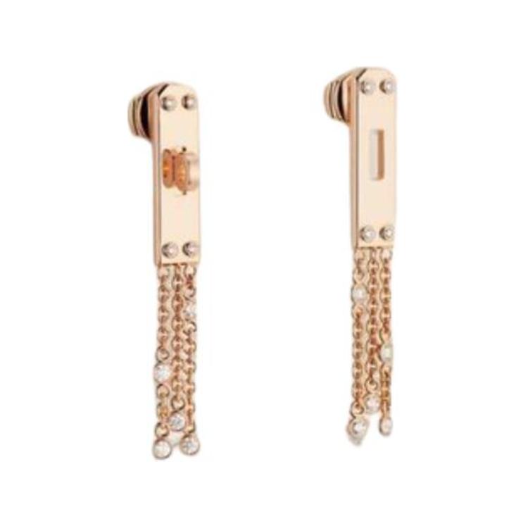 Lookbook 愛馬仕18K玫瑰金耳環男士款 - 簡約純玫瑰金設計。 105160200