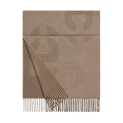 HERMES 24 Faubourg Racetrack Fringe Cashmere Scarf Unisex H392684T 03