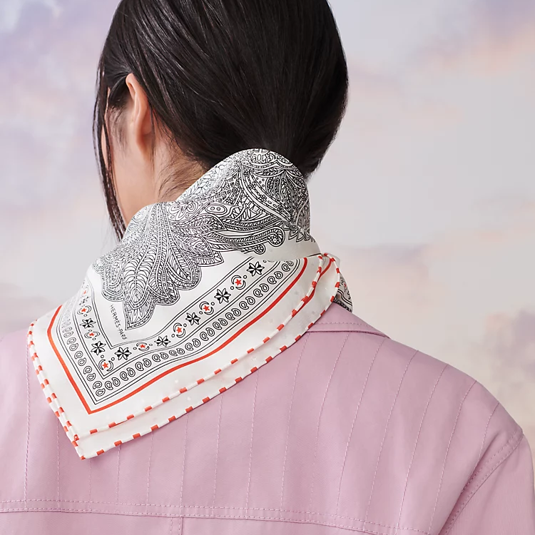 HERMES 55cm Scarf "Garden of Les Reines" Unisex White H043998S 02 圖 3