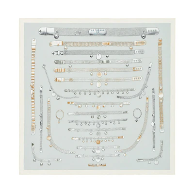 HERMES 90 Scarf Beloved Canines Gray H003457S-17