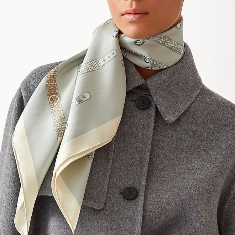 HERMES 90 Scarf Beloved Canines Gray H003457S-17 圖 3