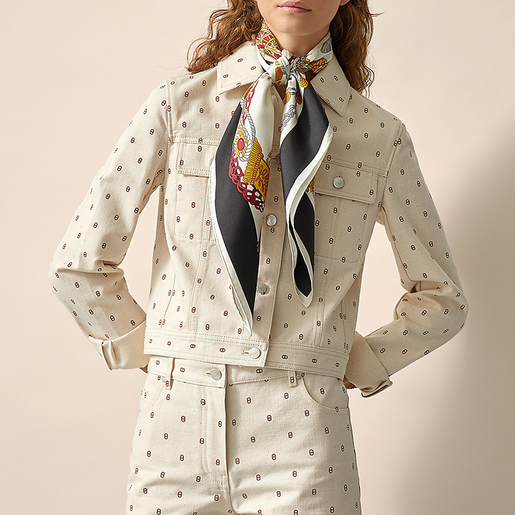 HERMES 90cm Silk Scarf, Black Gold, Unisex Timpani Drummer Series H003618S-21 圖 4