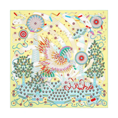 HERMES 90CM Twill Scarf Light Yellow H003434S-20