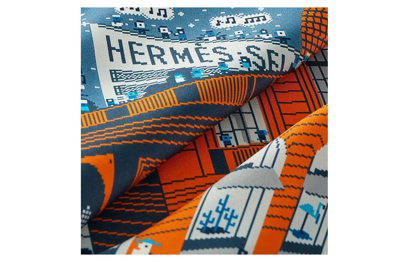 HERMES  Architectural Print Silk Scarf Multicolor H803808Tv07 圖 3