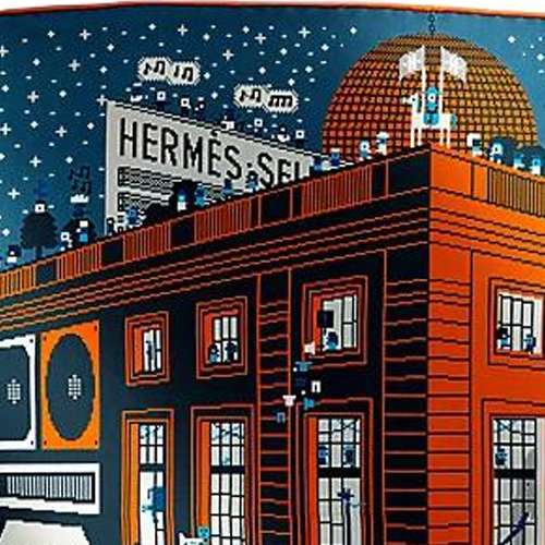 HERMES  Architectural Print Silk Scarf Multicolor H803808Tv07 圖 4