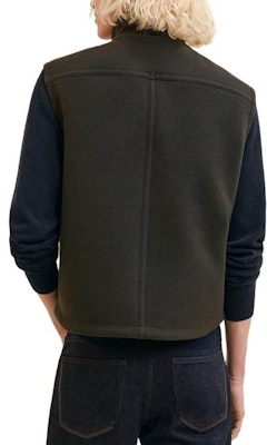 HERMES Army Green Solid Color Zip-Up Stand Collar Vest FW24 H462100HB11 Lookbook HERMES Army Green Solid Color Zip-Up Stand Collar Vest FW24 H462100HB11