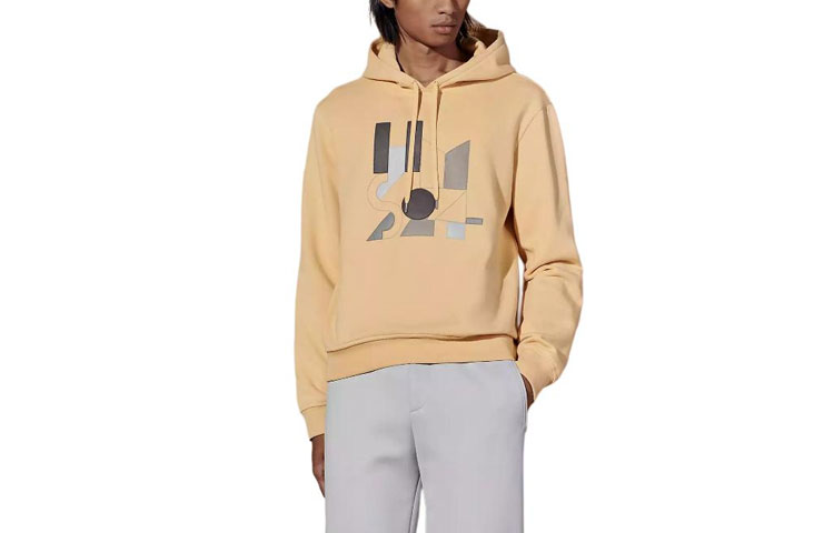 HERMES  Banana Yellow Hoodie with Geometric Print Design. H457800HA0D