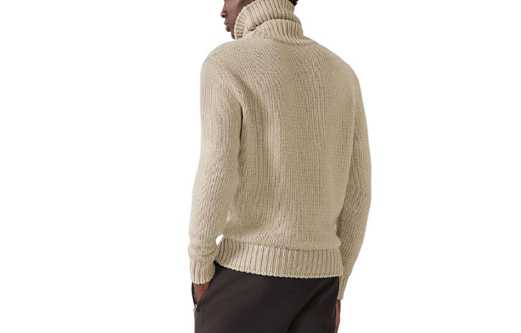 Lookbook HERMÈS Suéter de Cuello Alto Beige Floral Intarsia de Manga Larga. H365120HA38