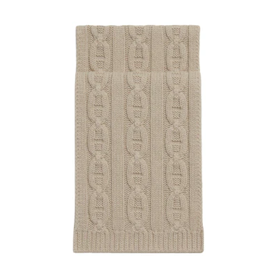 HERMES Beige Knit Wool Scarf - Warm and Comfortable. H393762T-09