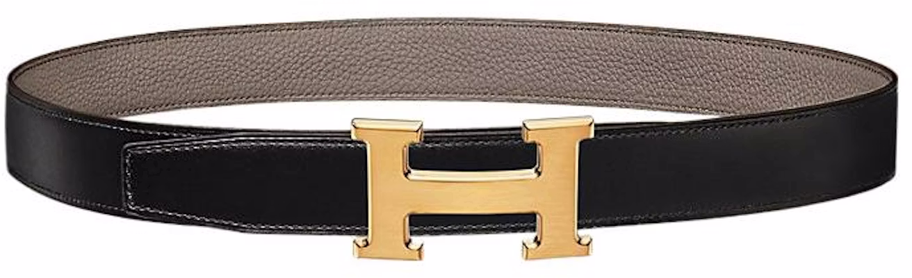 HERMES 腰帶 Togo皮革 啞光金扣 黑色/灰色 3.2cm 寬 H064544CK05-H073967CAAA090 Buy HERMES 腰帶 Togo皮革 啞光金扣 黑色/灰色 3.2cm 寬 H064544CK05-H073967CAAA090