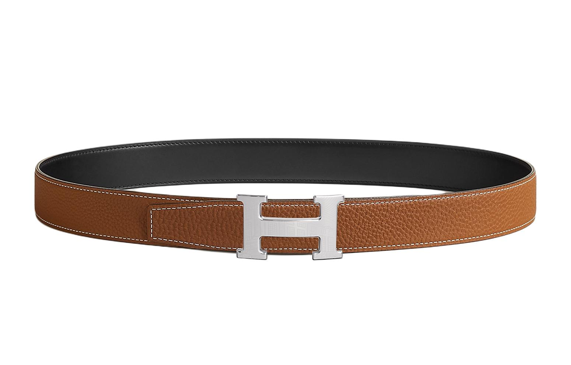 Lookbook 爱马仕 黑棕双面可逆皮带，宽度3.2厘米。 H010758UK05-H073967CAAA090