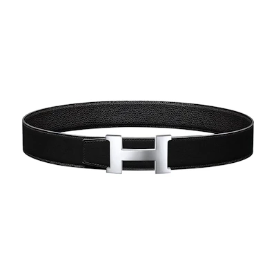 HERMES Black Calfskin Belt with H Buckle, 3.8cm Width. H075387CAAF100 H074562CK05