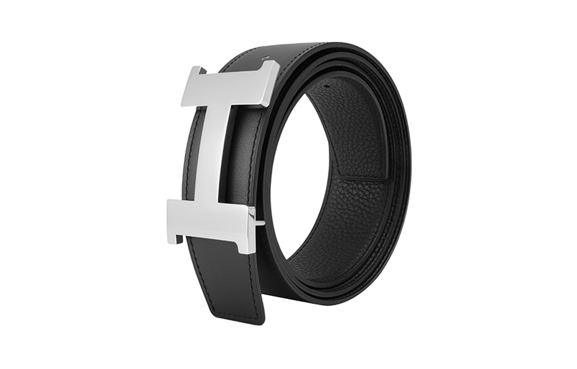 Purchase 에르메스 블랙 송아지가죽 벨트 H 버클 3.8cm. H075387CAAF100 H074562CK05