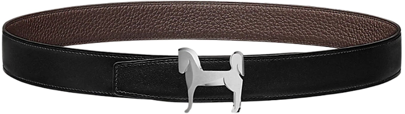 爱马仕 3.2cm宽黑色小牛皮双面腰带配银扣 H081753CIJ3-H073967CAAB095 Order 爱马仕 3.2cm宽黑色小牛皮双面腰带配银扣 H081753CIJ3-H073967CAAB095