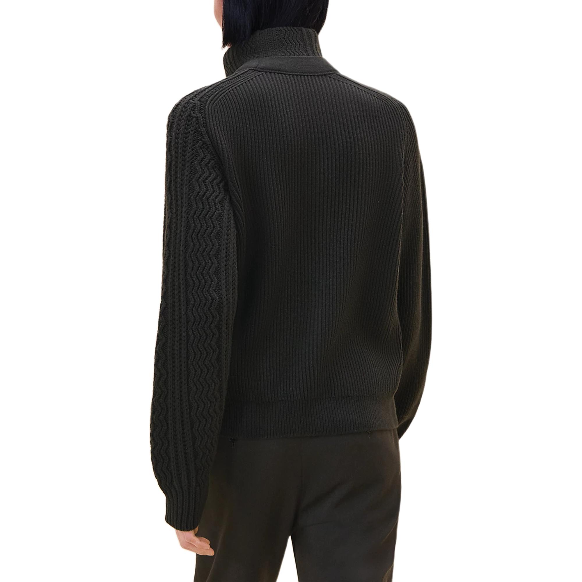 Lookbook 爱马仕 黑色羊绒长袖拉链开衫毛衣 H467290HA11