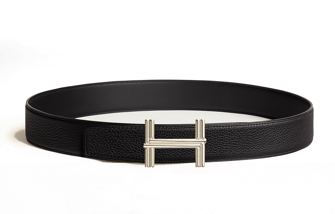 Lookbook HERMES Sabuk Kulit Hitam, Gesper Kuningan, Lebar 3.8cm. H010639UQ2K-H075387CAAF090