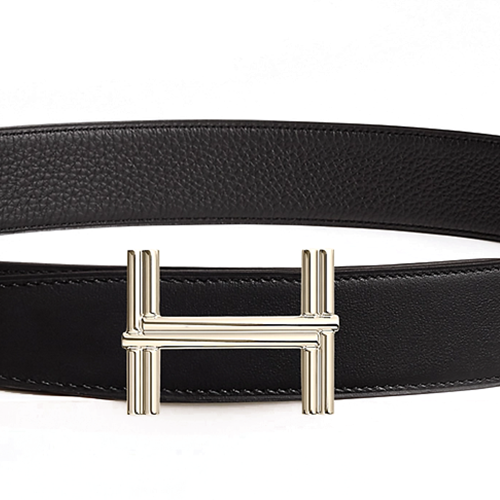 Shop HERMES Sabuk Kulit Hitam, Gesper Kuningan, Lebar 3.8cm. H010639UQ2K-H075387CAAF090