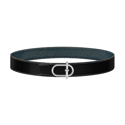 HERMES Black Leather Belt Simple Design with Smooth Buckle 3.8cm Wide H081758CK05-H077971CAAE090