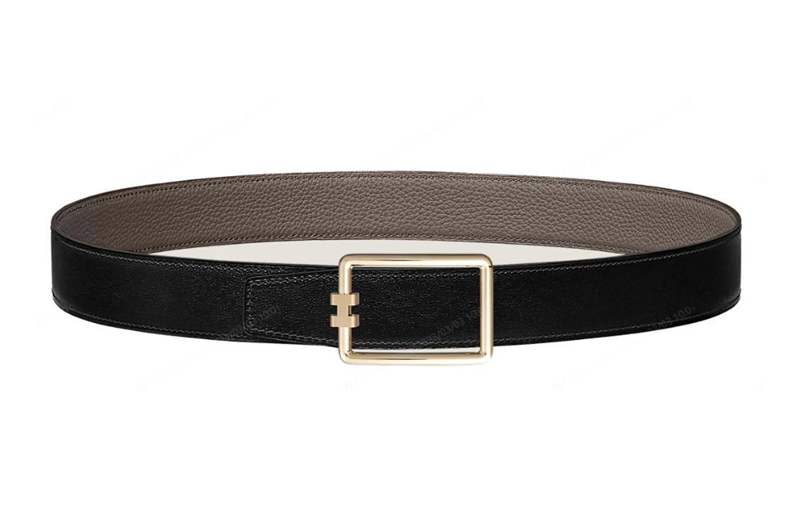 HERMES  Black Leather Belt with Brushed Logo Buckle, 3.2cm Wide. H010473CP2K H073967CAAC105 圖 2