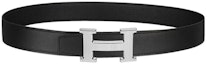 Buy HERMES 黑色皮帶搭配H扣,時尚條紋設計,寬3.2cm。 H064550CK05-H073996CAAF095