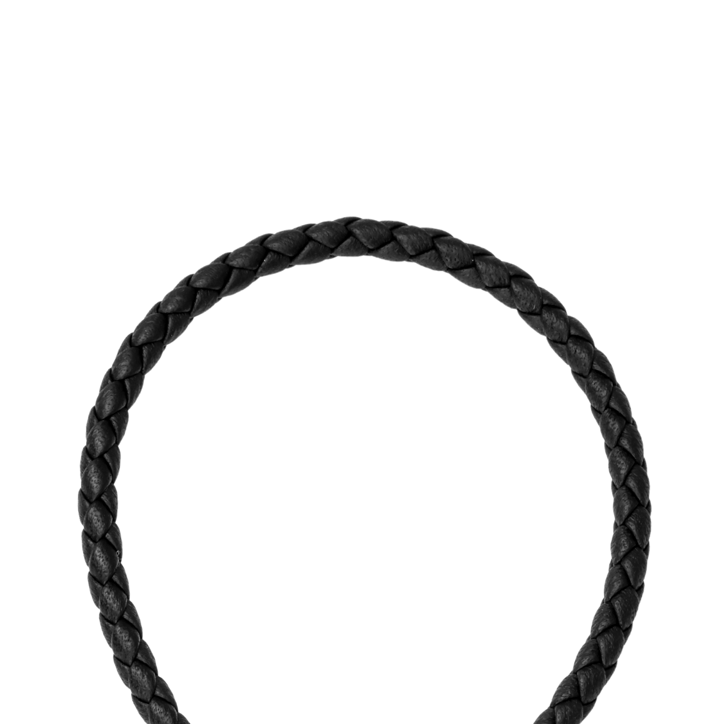 Purchase HERMES  Black Leather Braided Bracelet with Metal Accents. H077240FP89T6