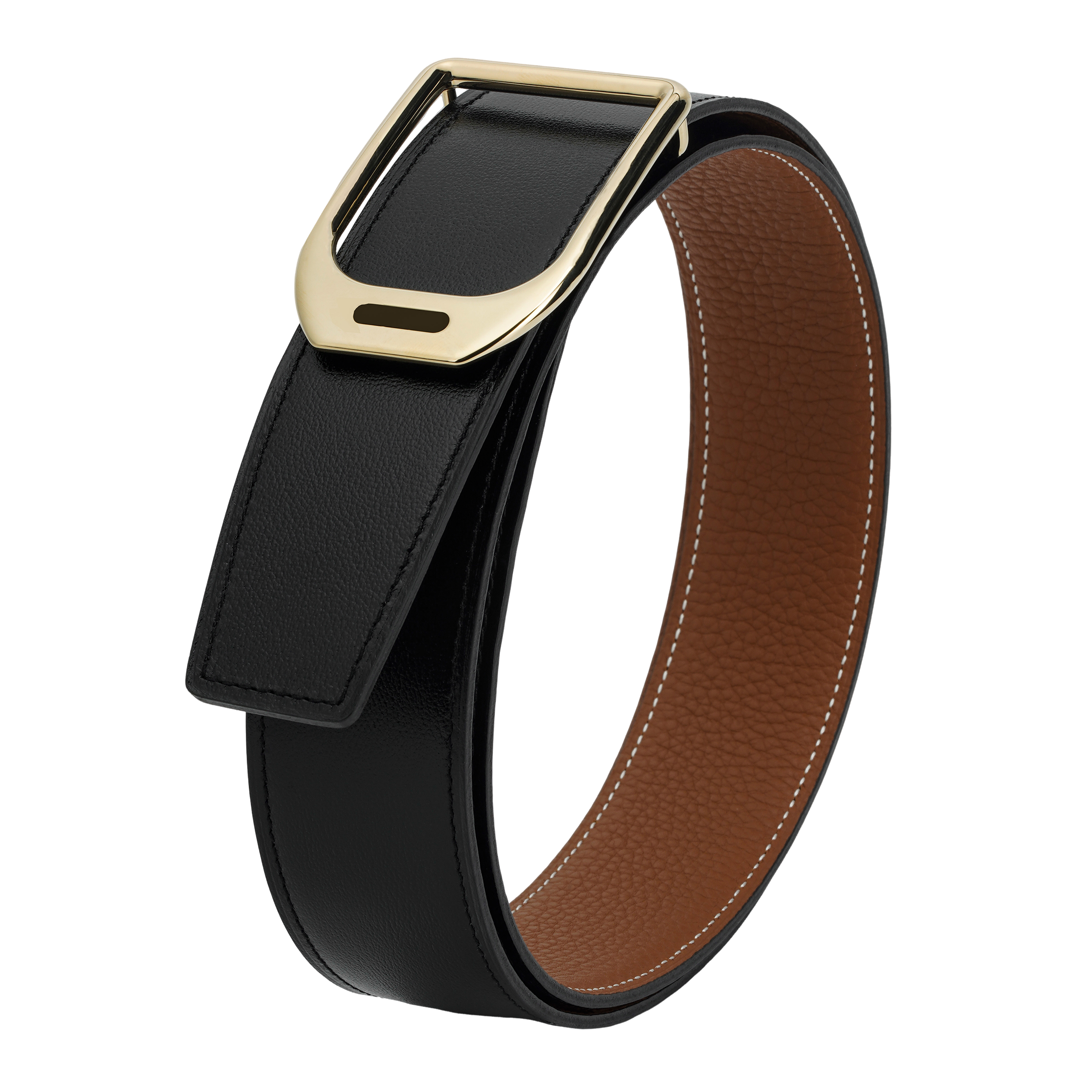 HERMES  Black Metal Reversible Smooth Buckle Leather Belt 3.8cm Wide H010638UP2K-H077971CAAA110 圖 4