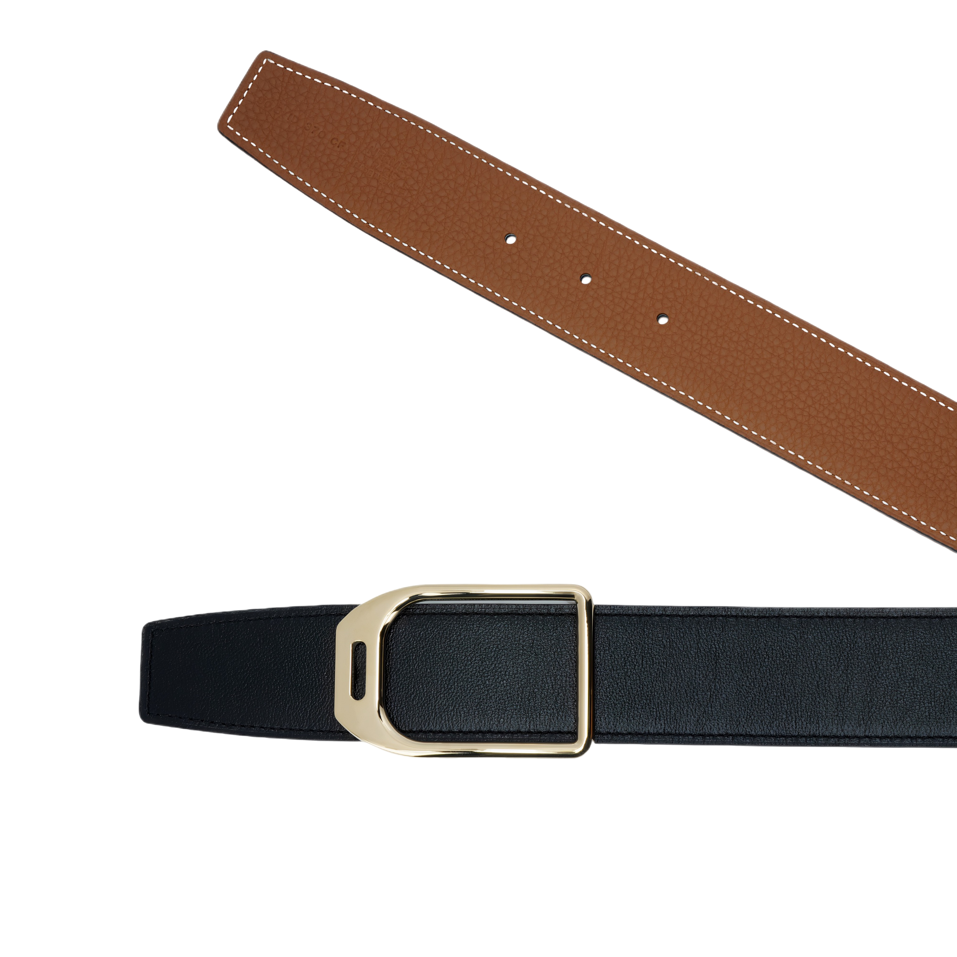 HERMES  Black Metal Reversible Smooth Buckle Leather Belt 3.8cm Wide H010638UP2K-H077971CAAA110 圖 5