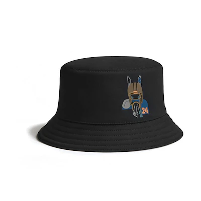 HERMES Black Printed Silk Cotton Blend Bucket Hat H232090Nv0259
