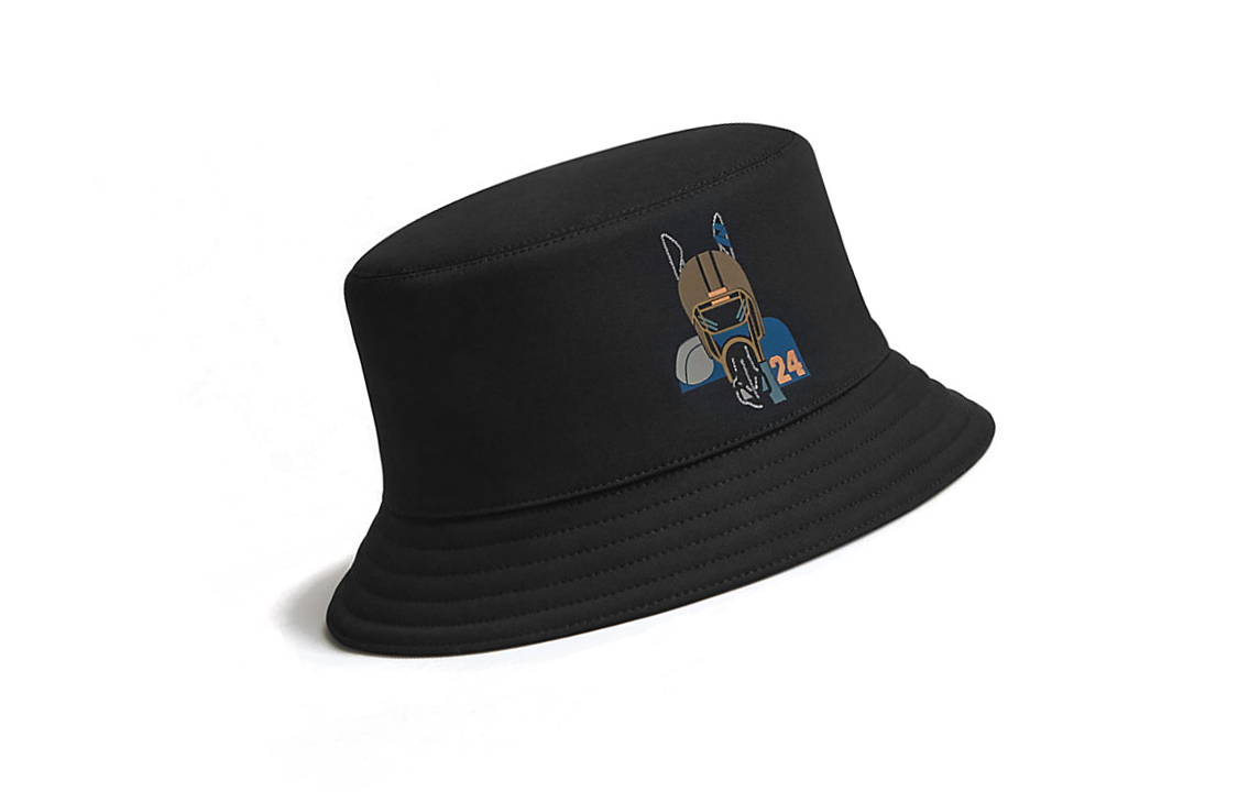 Shop 爱马仕 黑色印花丝棉混纺渔夫帽 H232090Nv0259