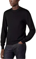 HERMES Black Ribbed Trim Crewneck Sweater H457175HA02 HERMES Black Ribbed Trim Crewneck Sweater H457175HA02