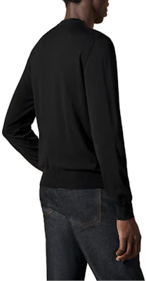 HERMES Black Ribbed Trim Crewneck Sweater H457175HA02 Lookbook HERMES Black Ribbed Trim Crewneck Sweater H457175HA02