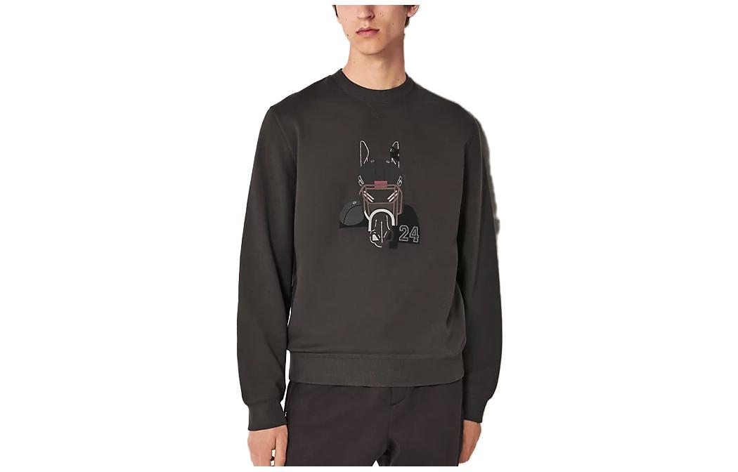 Order 에르메스 블랙 라운드넥 디지털 프린트 긴팔 스웻셔츠 H367820HA4TLA