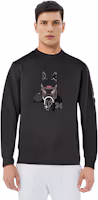 Shop HERMES Black Round-Neck Digital Print Long-Sleeve Sweatshirt H367820HA4TLA