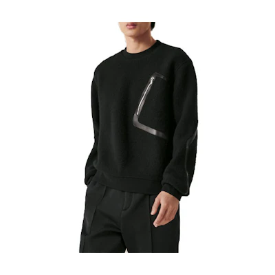 HERMES Black Solid Color Crew Neck Long Sleeve Knit Sweater H367715HA02