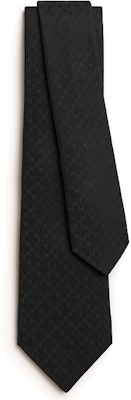 HERMES Black Tie with H Jacquard Detailing H036233T 01 Order HERMES Black Tie with H Jacquard Detailing H036233T 01
