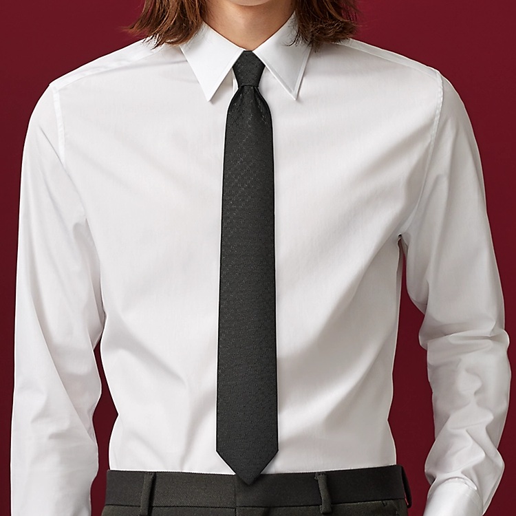 Lookbook HERMES  Black Tie with H Jacquard Detailing H036233T 01
