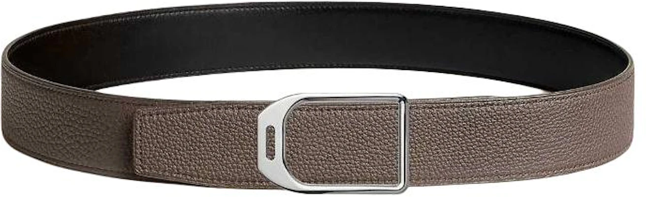 爱马仕 黑色/灰锡色小牛皮腰带,马镫扣设计 3.8CM。 H010638UK05H077971CAAG080 Lookbook 爱马仕 黑色/灰锡色小牛皮腰带,马镫扣设计 3.8CM。 H010638UK05H077971CAAG080