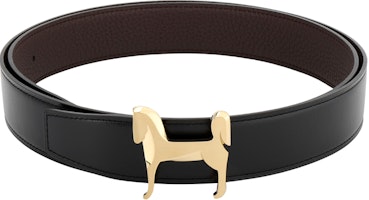 HERMES Black Togo Leather Reversible Belt with Gold Buckle 3.2cm Wide H081753CQJ2 - H073967CAAB085 HERMES Black Togo Leather Reversible Belt with Gold Buckle 3.2cm Wide H081753CQJ2 - H073967CAAB085