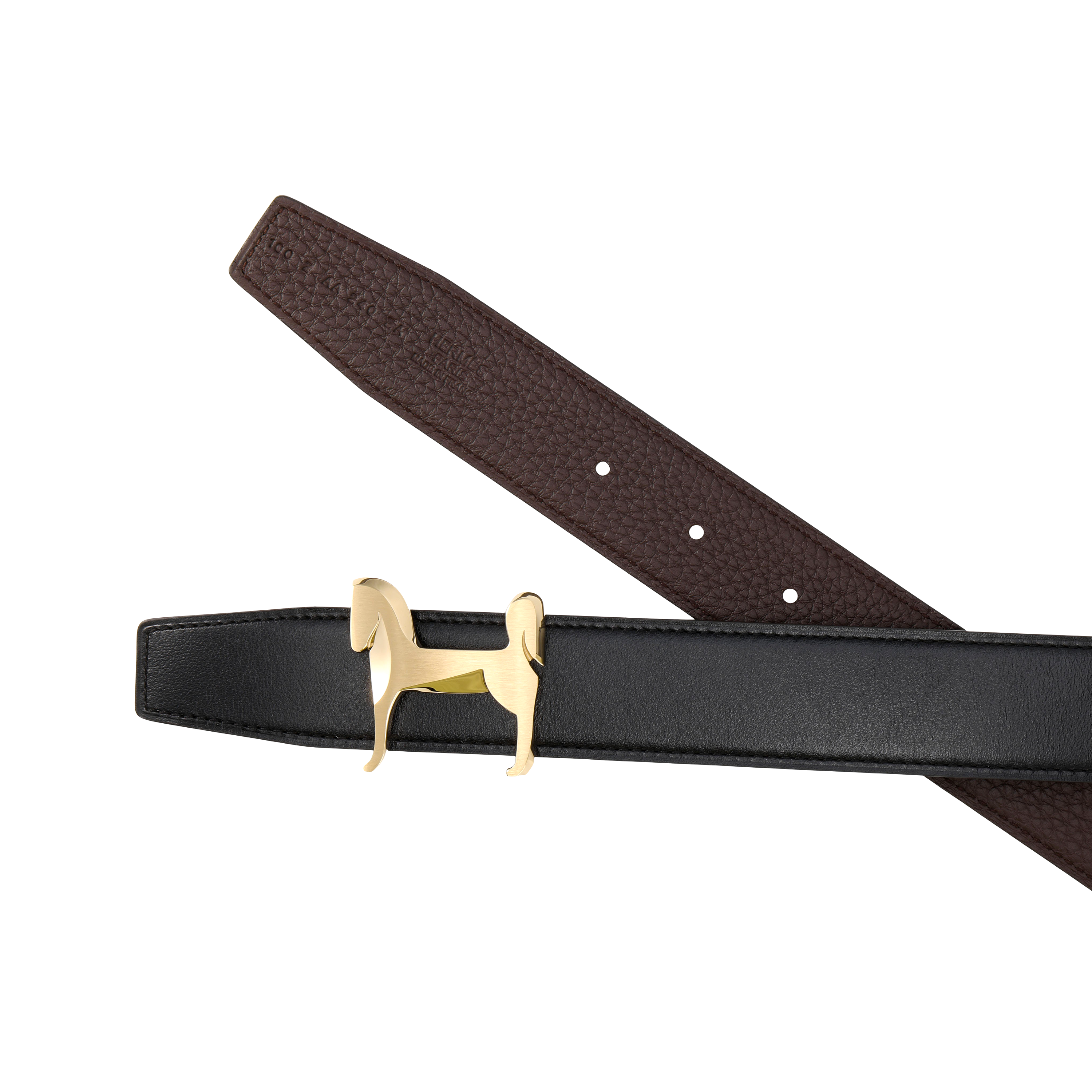 Purchase Tali Pinggang HERMES Kulit Togo Hitam Boleh Balik, Buckle Emas Lebar 3.2cm H081753CQJ2 - H073967CAAB085