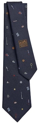 HERMES Blue Embroidered Silk Tie with Print Design. H339364T01 Buy HERMES Blue Embroidered Silk Tie with Print Design. H339364T01