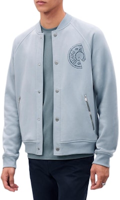 HERMES Blue Saddle Stitch Embroidered Single-Breasted Jacket. H557850HA56 Buy HERMES Blue Saddle Stitch Embroidered Single-Breasted Jacket. H557850HA56