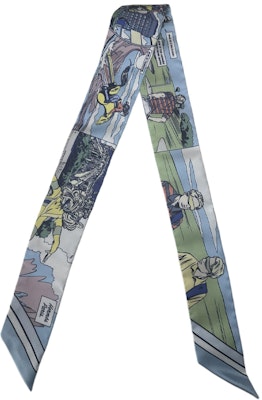 HERMES Pañuelo de Seda Azul con Diseño Estampado. 063463S06 Lookbook HERMES Pañuelo de Seda Azul con Diseño Estampado. 063463S06