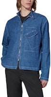 HERMES Blue Solid Color Denim Jacket with Zipper and Pocket Design. H456120HE50 HERMES Blue Solid Color Denim Jacket with Zipper and Pocket Design. H456120HE50