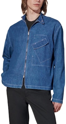HERMES Blue Solid Color Denim Jacket with Zipper and Pocket Design. H456120HE50 Buy HERMES Blue Solid Color Denim Jacket with Zipper and Pocket Design. H456120HE50