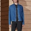 Shop HERMES Blue Solid Color Denim Jacket with Zipper and Pocket Design. H456120HE50