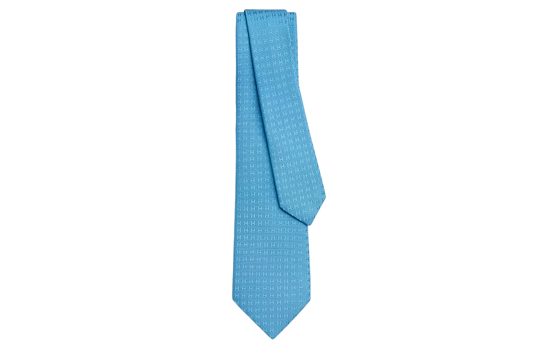 HERMES  Blue Tie with Comfortable Letter Design H030289T 93