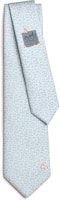 HERMES Blue Tie with Exquisite Rabbit Pattern Design H006306T-20 HERMES Blue Tie with Exquisite Rabbit Pattern Design H006306T-20