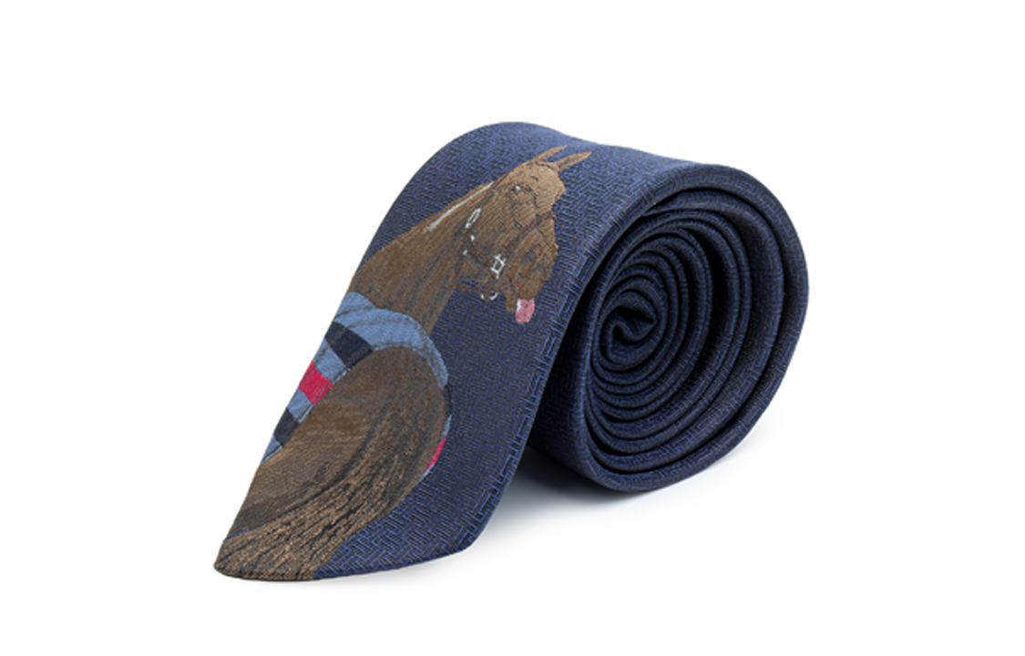 HERMES  Blue Tie with Horse-Shaped Ornament Design. H333999T01 圖 4