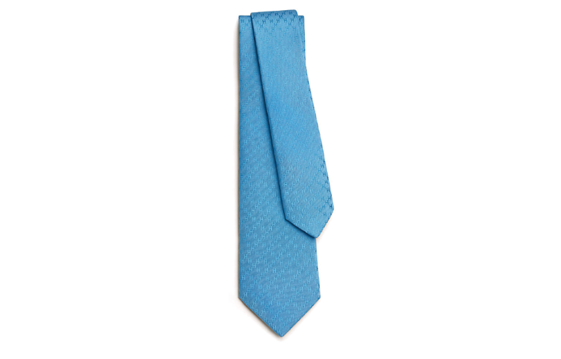 HERMES  Blue Tie with Jacquard Woven Letter Pattern. H036233Tv09 圖 2